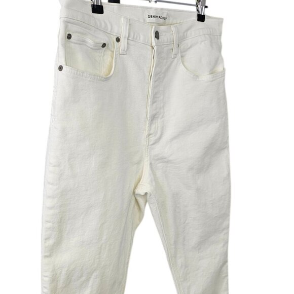 Aritzia Denim Forum The Yoko High Rise Slim Jeans, White, Button Fly, Cotton, 32 - Picture 9 of 10
